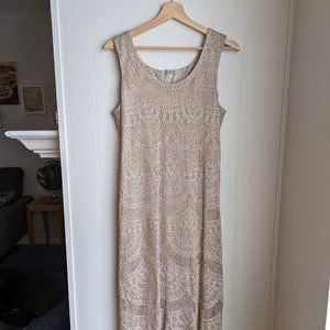 Damianou gold flapper dress, size small